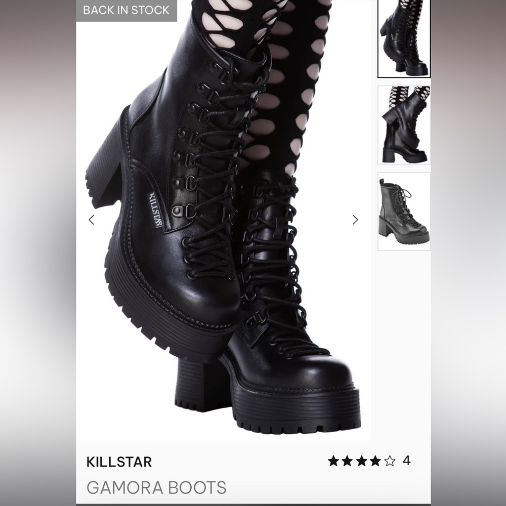 Killstar Gamora Black Heeled Lace Up Boots